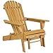 Best Choice Products Outdoor Patio Deck Garden Foldable Adirondack Wood Chair with Pull Out Ottoman