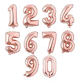 Wellin 16" Rose Gold number 0-9 Foil Mylar Balloons