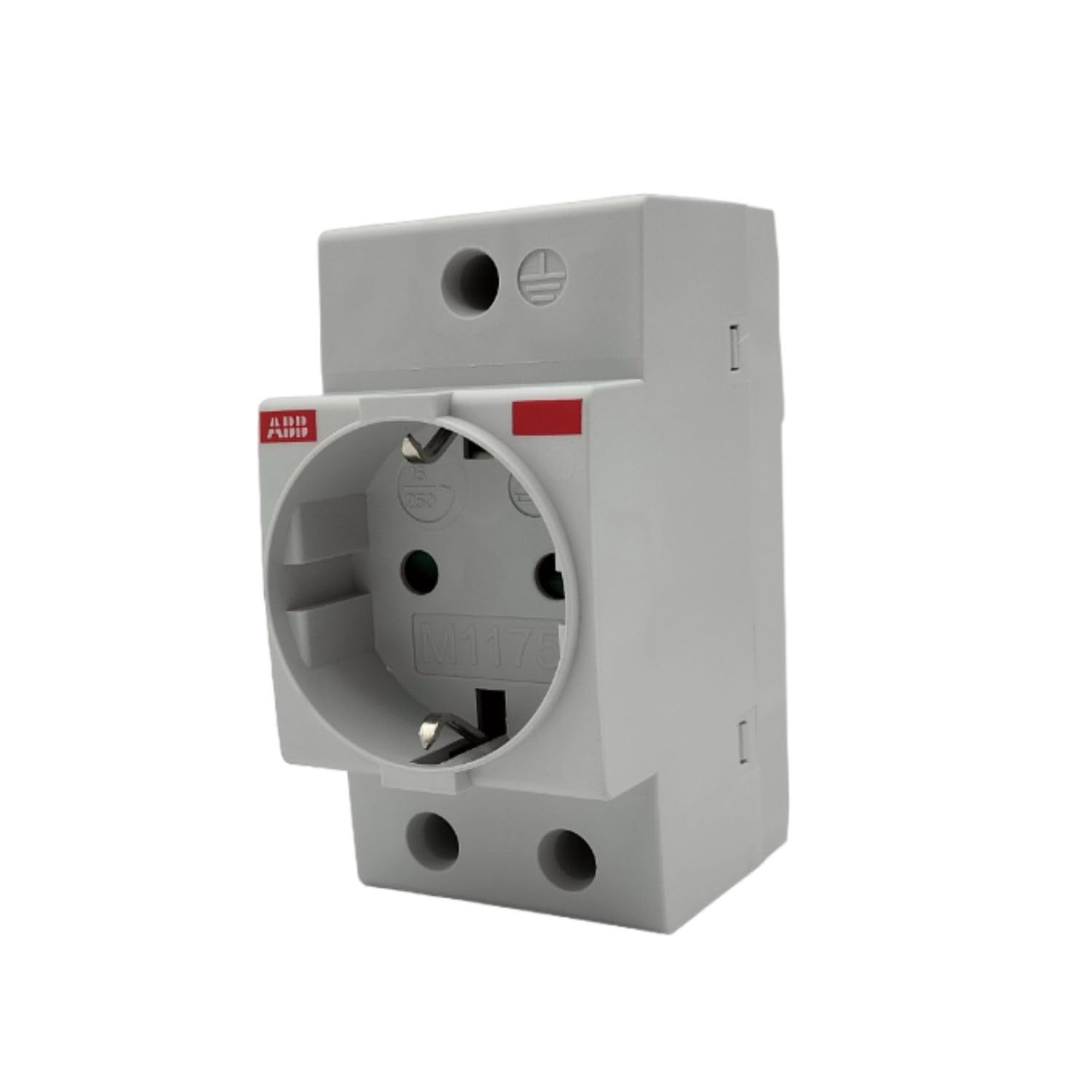 RASMACOR ABB Schuko Socket 16 A | Ref M1175 | Socket Protective Contact DIN | 50/60 Hz 250 V AC | Colour Grey | Dimensions 4.5 x 8.5 x 7 cm