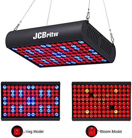 JCBritw 300W LED Grow Light Panel Full Spectrum with IR Plant Growing Lamps Veg &amp; Bloom Dual Mode Aluminum Made with Daisy Chain for Indoor Planting Hydroponic Greenhouse Seedling Veg &amp; Flower