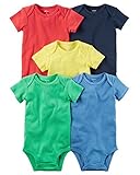 Carter's Baby Boys' 5 Pack Bodysuits (Baby) Bright Solid, 6 Months