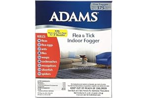 Adams Flea & Tick Indoor Fogger | 2 x 3 oz Cans | Kills Fleas, Flea Eggs, Ants, Flies, Cockroaches, Mosquitoes, Spiders, Silverfish| Each Fogger Treats Up to 375 Square Feet | 6 oz Total