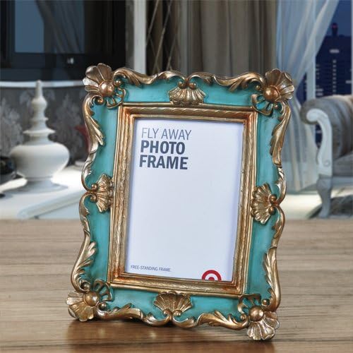 Sproud Resin Picture Frame European Pendulum Set Photo Frame Retro Photo Stand Gift Home Decorations,5 Inch Anyway