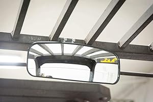 MAVERICK ADVANTAGE Deluxe Rear View Mirror for Forklifts, Fits 1 1/8" - 2 11/16" Roll Cage, Cat, Mitsubishi