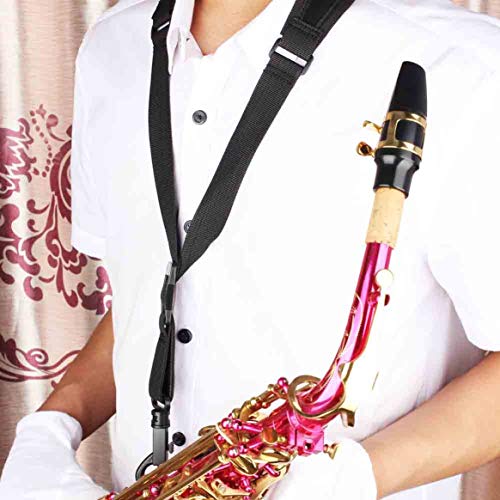 1PC Adjustable Saxophone Sax Nylon Neck Strap with Hook Clasp Shoulder Strap Sax Sling Part Accessories