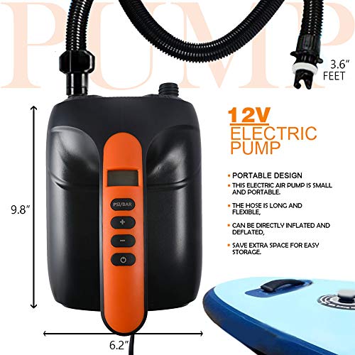 20PSI Paddle Board Pump,12V DC Intelligent Dual Stage AutoOff Function High Pressure Sup Air
