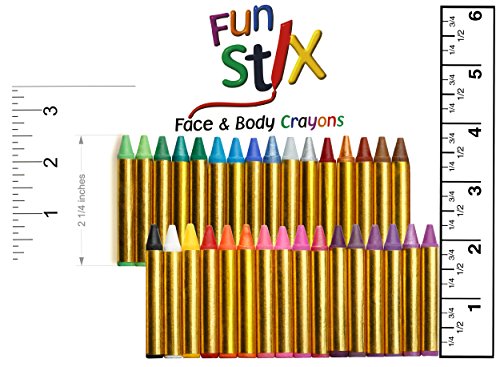 Dress up America Fun Stix 32 color Safe & Non-Toxic Face and Body Paint Crayons Mega Pack