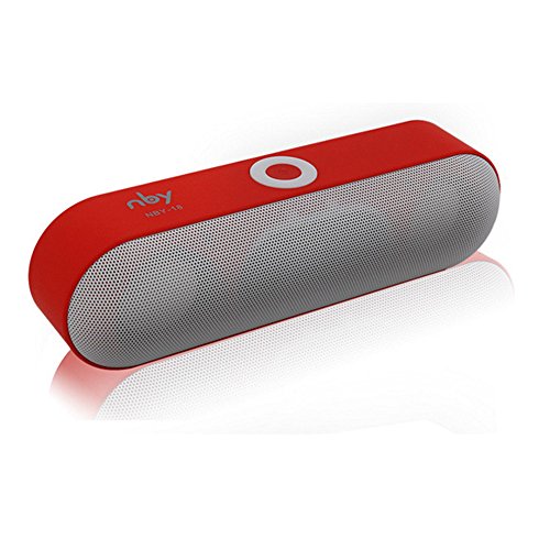 Huangou Portable Wireless Bluetooth Speaker,3D Stereo Super Bass Speakers Sound System (Red, 190mmÃ—55mmÃ—60m)