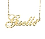 Aoloshow Giselle Name Necklace Heart Charm Pendant