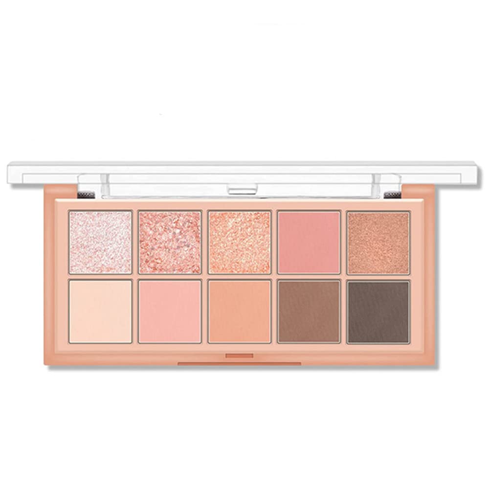 Mysense 10 Colors Eyeshadow Palette,Matte&Glitter Eyeshadow Makeup,High Pigmented Shades,Naturing-Looking, High Pigment Waterproof Cool Eye Eyeshadow Palette,01