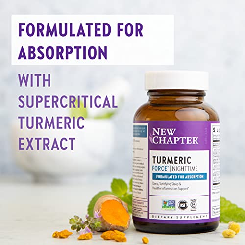 New Chapter Turmeric Supplement + Sleep Aid Turmeric Force Nighttime