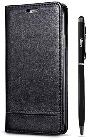 Alfort iPhone XS Case, iPhone XS Cover Premium PU, 3 in 1 Multifunction iPhone XS Foldable Leather Phone Case Magnetic Wallet with Card Slots Stand Function （ Black Stylus Pen