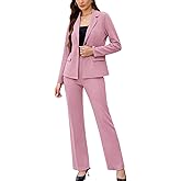 Women's 2 Piece Suits Business Casual Outfits Long Sleeve Solid Blazer with Pants Professional Office Work Sets