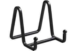Plate Holder Easel Display Stand - 3 inch Metal Plate Stands for Display - Tabletop Picture Stand - Black Iron Easels for Dis