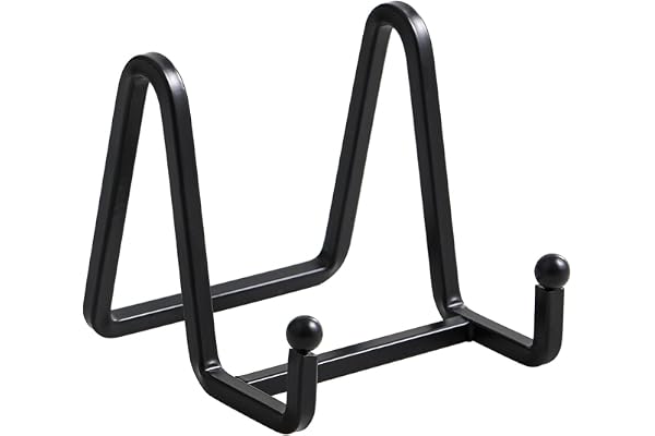 Plate Holder Easel Display Stand - 3 inch Metal Plate Stands for Display - Tabletop Picture Stand - Black Iron Easels for Dis