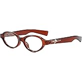 SUNBSR Retro Small Oval Blue Light Glasses for Women Men Thick Frame Eyeglasses Black Nerd Glasses