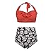 PZZ Plus Size High Waisted Swimsuit Flouncing Retro Flower Printed Beachwear Two Pieces Bathing suits Bikini Set