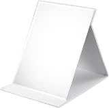 OWLKELA Portable Folding Mirror 21x15cm White PU Leather Travel Vanity