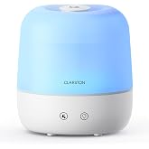 Clarston Humidifiers for Bedroom, 2L Cool Mist Humidifier, 24dB Quiet Sleep | 25H Runtime, Easy to Top Fill &amp; Clean, Humidification for Baby Nursery &amp; Plant, 360&deg; Nozzle for Large Room, Nightlight,No BPA