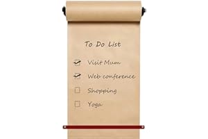 FanSiVoKe 12" Kraft Paper Dispenser Wall Mount, Butcher Paper Dispenser Ideal for Home Office with 30 meter Kraft Roll (Black Wall Mount Brown PU Leather Strap)