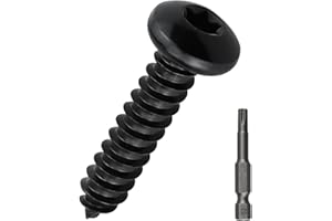 FAYEPLOO #8 x 3/4" Black Torx Pan Head Sheet Metal Screws 100 Pack, 304 Stainless Steel 18-8 Self Tapping Screws for Metal & Wood & Plastic, Black Coated, 1pcs Star Driver Bit Included