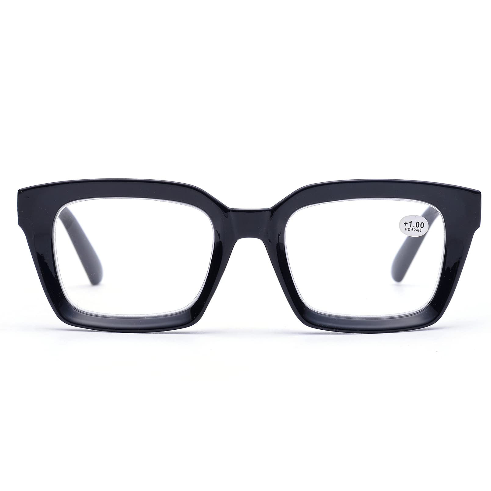 ZUVGEES Retro Oversized Blue Light Blocking Reading Glasses Big Eyeglass Frames Large lens Computer Readers (Black, 0.00) — image 1