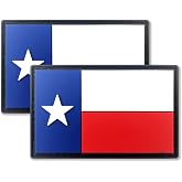 QQSD Texas Flag Patch Tactical PVC Hook and Loop Fastener Patch, 2 Pack