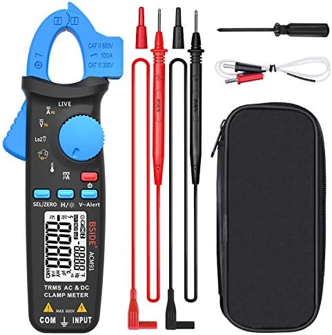BSIDE DC Clamp Meter - 6000 Count Digital Multimeter With V-Alert Live Wire Detection