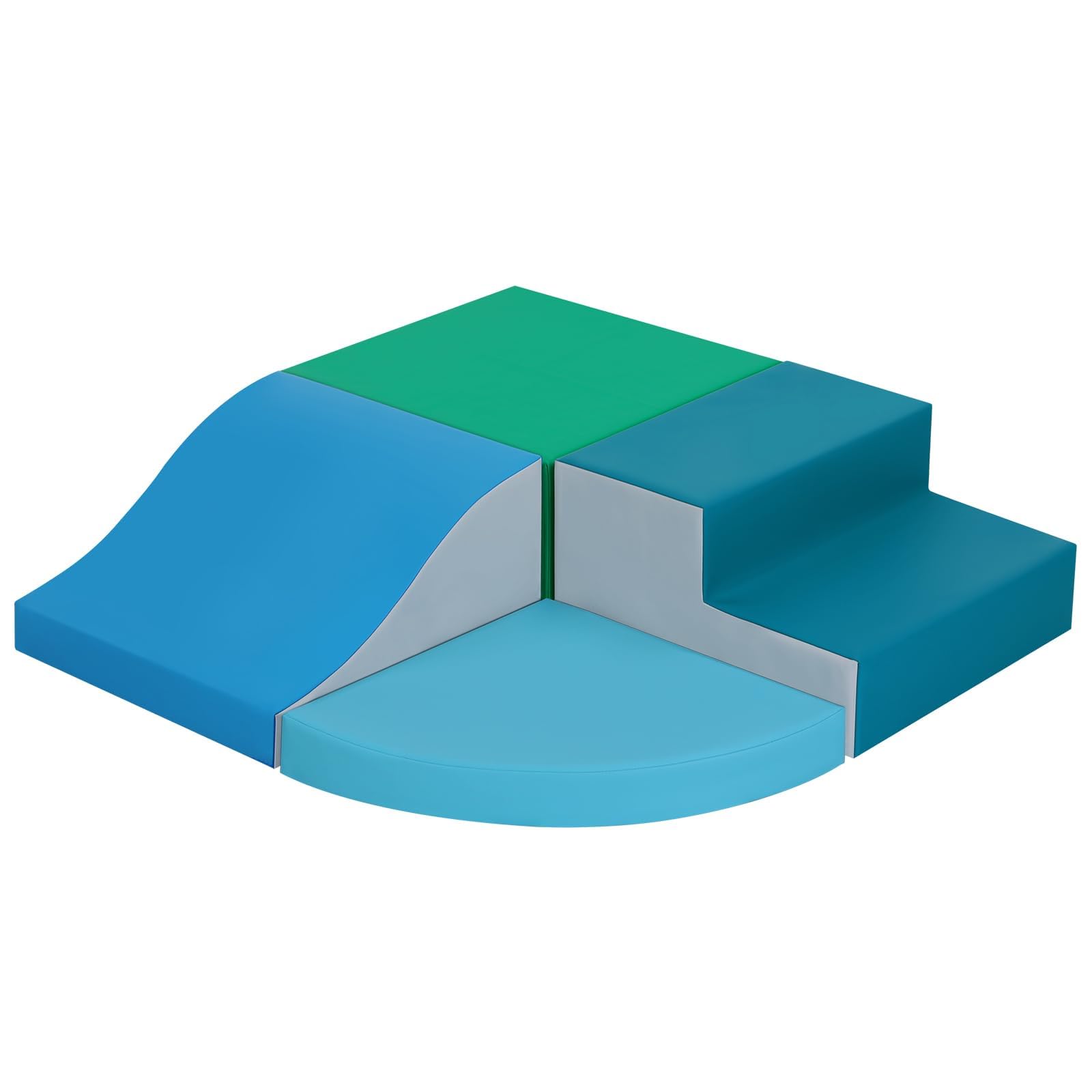 4-Pieces Climbing Toys for Toddlers: PU Leather - Soft Play Climbing for Toddlers - Foam Climbing Blocks for Crawling and Sliding Indoor Playground for Kids