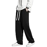 GORGLITTER Men's Baggy Wide Leg Sweatpants Drawstring Waist Sweat Pants Workout Athletic Running Track Pants Tourses