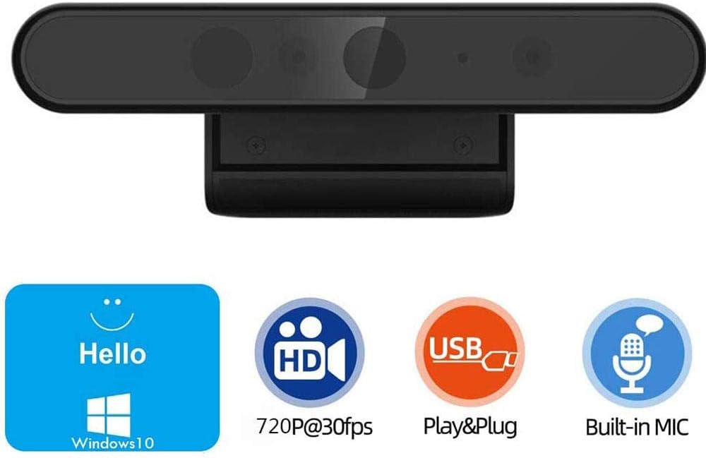 LYYJIAJU Webcam with Microphone 720P Full HD Recognition for Windows USB Plug IR Camera for Live Streaming Video Calling Online Courses Conference