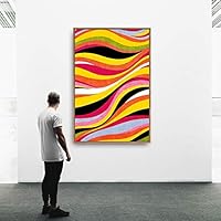 Framed Canvas Wall Art Color Block Canvas Prints Home Artwork Decoration for Living Room,Bedroom - 16x24 inches