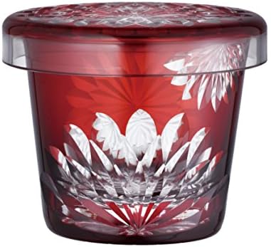 Purveyors to Millonary EDO KIRIKO, GLASS CUTTING COOKIE JAR WITH LID “Yaegiku”