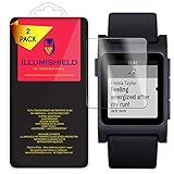 Pebble 2 Screen Protector [2-Pack], iLLumiShield HD Clear Tempered Ballistic Glass Screen Protector for Pebble 2 9H Hardness Anti-Bubble Shield