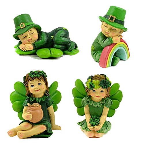 Miniature Dollhouse FAIRY GARDEN - Lucky Irish Kids - Set of 4 - Accessories