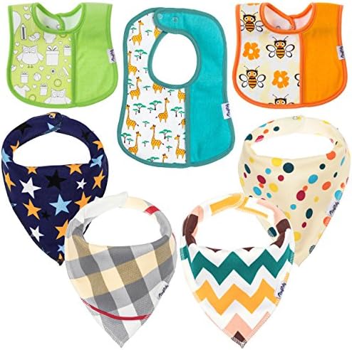 NewFit Baby Bandana Drool Bibs – 7Pack Unisex Feeding and Drooling Bibs – Absorbent Organic Cotton Bandana Bibs – Cute Baby Shower Gift Set – Best Baby Bibs for Boys &amp; Girls