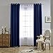 NICETOWN Blackout Curtain Panels 84 - Window Treatment Energy Saving Thermal Insulated Solid Grommet Blackout Drapes for Living Room (Navy Blue, 1 Pair, 52 by 84-Inch)