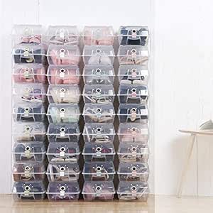 POL Caja de Almacenamiento de Zapatos apilable Transparente Gabinete de