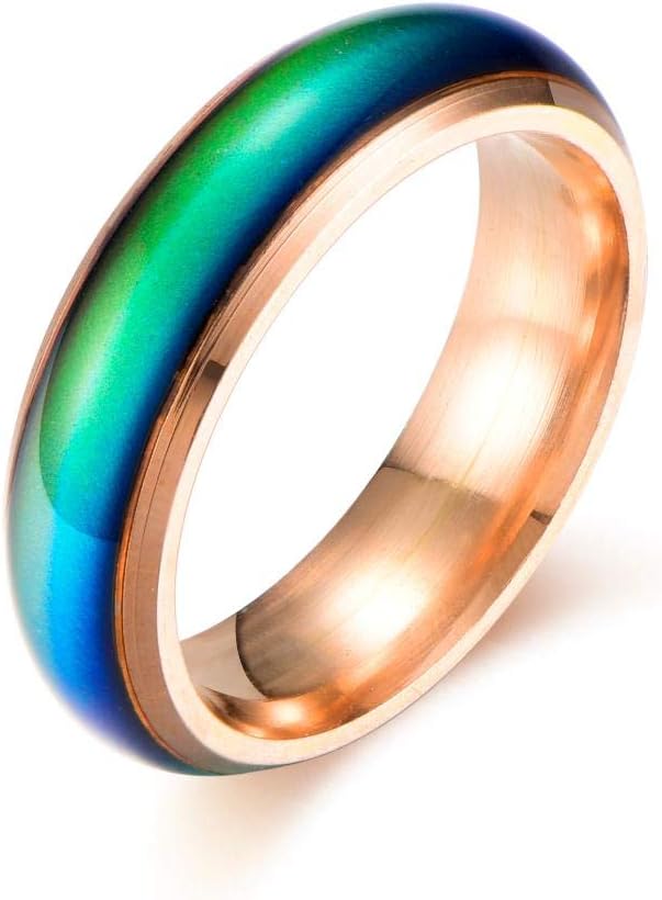 Ello Elli 6MM Comfort Fit Stainless-Steel Color Changing Mood Ring