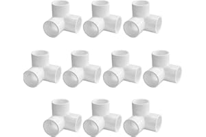 LESSO AMERICA LESSO 10 Pack PVC Pipe Fittings,3/4" Tee Elbow 3-Way Fittings, 3/4 Inch Furniture Grade Side Outlet, PVCConnector for DIY Building Furniture Greenhouse Shed Pipe Tent Connection, SCH40