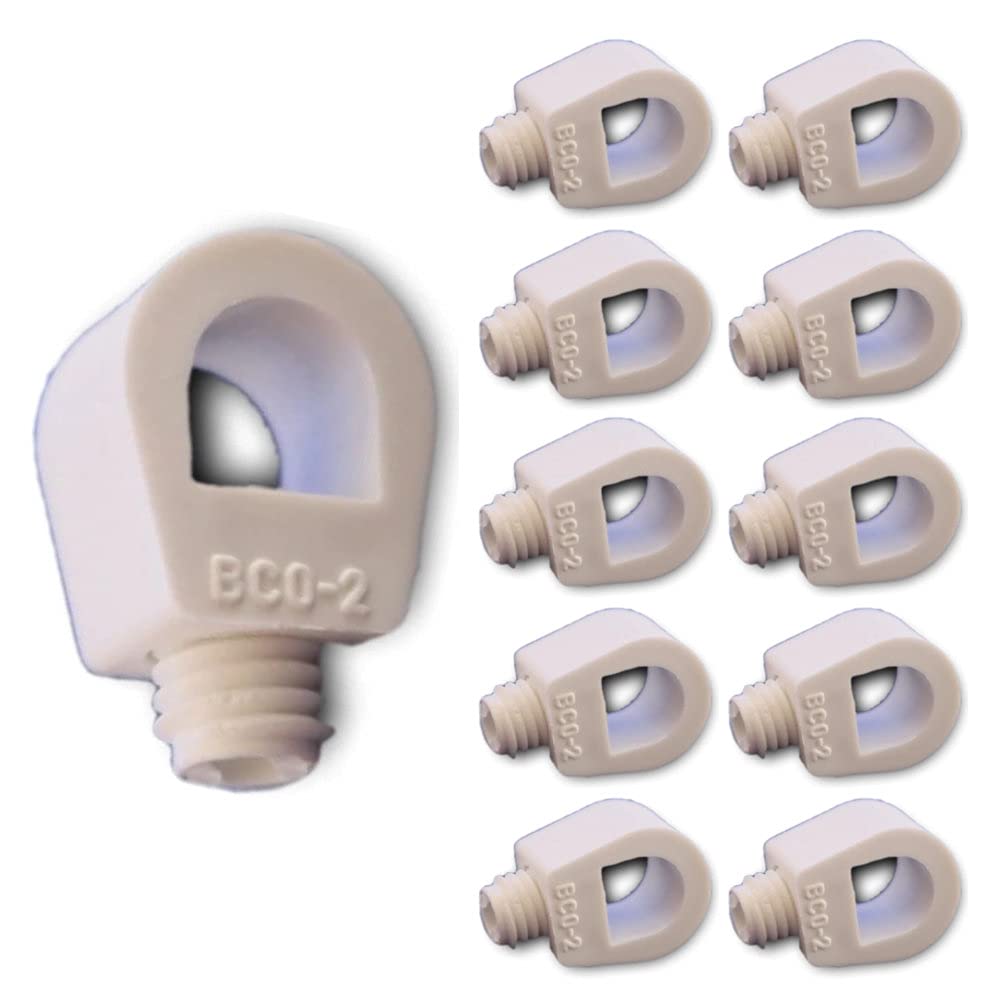 10 Pack | White Flex Cord Ring Grip with Grommet Screw | Strain Relief | Secures Any Position on the Cable | DIY & Light Fitting Repair | High Grade Thermoplastic Resin