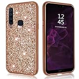 Samsung Galaxy A9 2018 Case Glitter Shiny Bling Sequin Sparkle Hard Luxury Thin Soft Cute Girl Women Phone Cover for Samsung GALAXYA9 (2018) (Rose Gold)