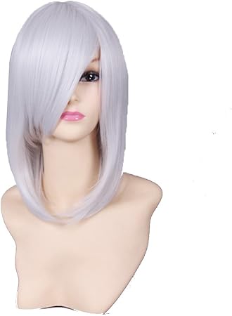 Amazon コスプレウィッグ 白髪 アニメ ボブ 変装ウィッグ コスプレ 仮装 通販