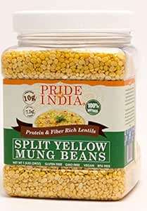 Pride Of India - Indian Split Yellow Mung Lentils - Protein &amp; Fiber Rich Moong Dal, 1.5 Pound Jar