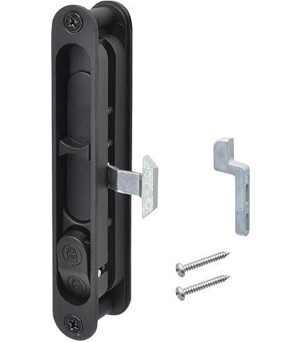 Prime-Line A 202 Diecast Black, Flush Sliding Screen Door Latch