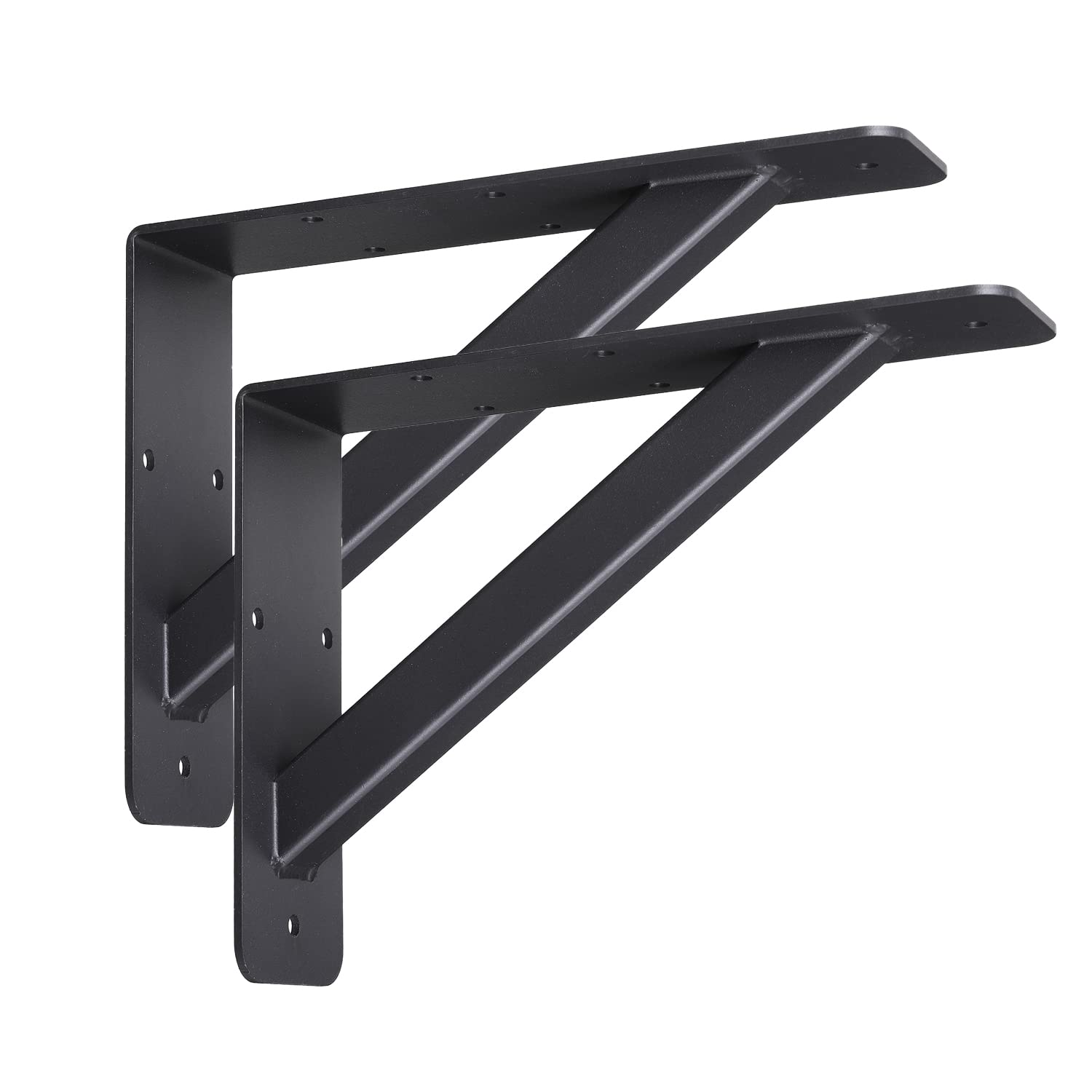 VANROUG 2Pcs Countertop Support Brackets, Gallows Brackets Heavy Duty for Wall Mounting, 203 x 152 mm, Black — image 1