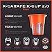 Reusable Carafe Filter - For 2.0 Keurig K Cup Coffee Maker - 1 Pod plus a FREE BONUS Scoop- Makes 3-4 Cups- By Coffee Bean N Leaf Brews