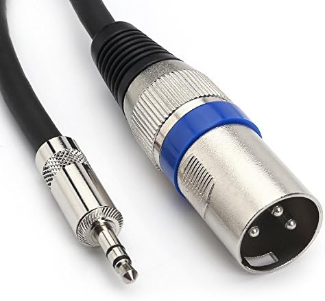 MOBOREST 1/8"( 3.5 mm) TRS Stereo TO XLR 3 Pin Male Microphone Cable,Are great for Walkman, Camcorder, etc., to a single XLR line input on a mixing console,(0.5M/1.6FT)
