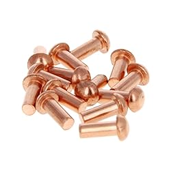 Aicosineg 50pcs 0.39" Length Copper Solid Rivets M4