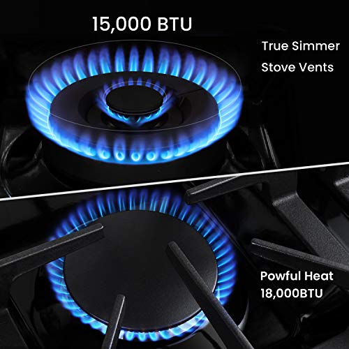 Thor Kitchen Pro-Style 36'' Gas Rangetop with 6 Sealed Burners, Flat Cast-Iron Grates, Cast-Iron Reversible Griddle, Stainless Steel HRT3618U - Thumbnail 2